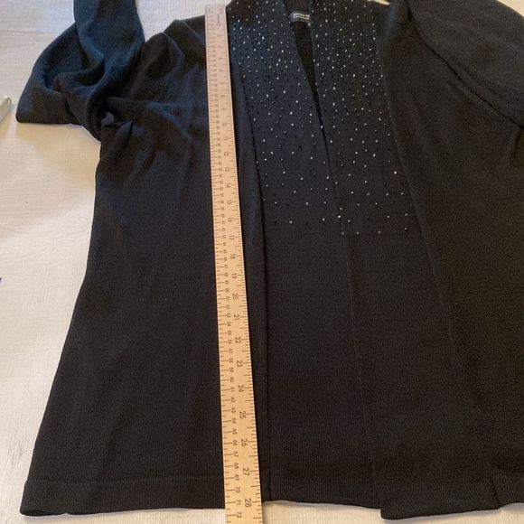 Jones New York Sweater Jacket Black Long Sleeves Open Front Jacket Sweat… - Picture 10 of 12